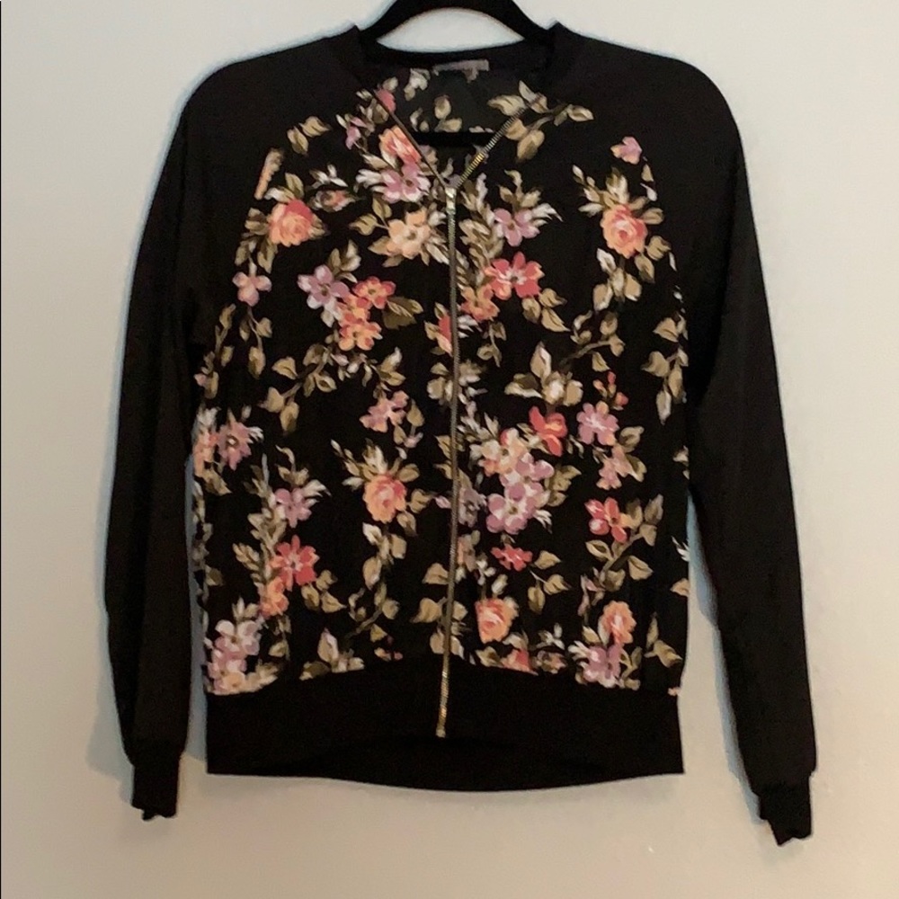 Light floral bomber jacket